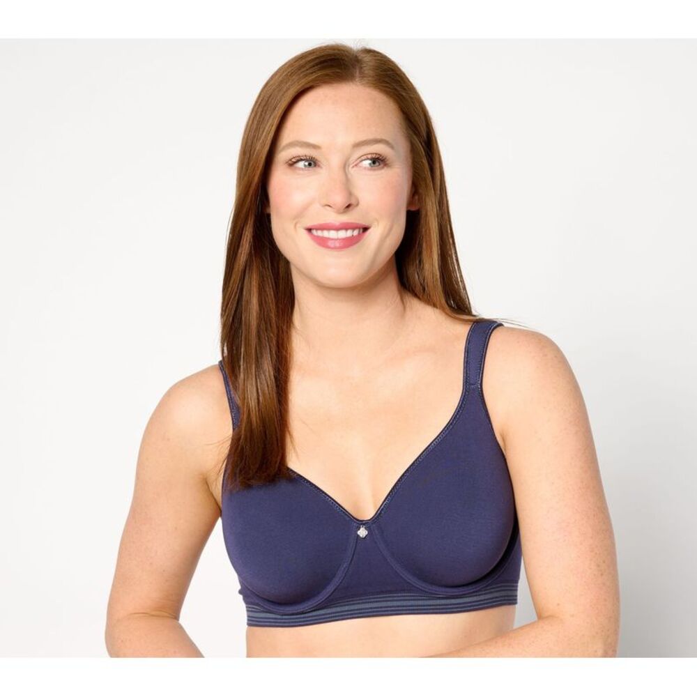 Breezies Women's Bra Sz 40DD Comfort Breeze Seamless Underwire Blue